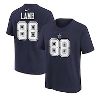 Preschool Dallas Cowboys CeeDee Lamb Nike Navy Player Name & Number T-Shirt