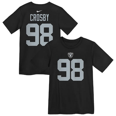 Preschool Las Vegas Raiders Maxx Crosby Nike Black Player Name & Number T-Shirt