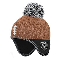 Preschool Las Vegas Raiders Brown Football Head Knit Hat with Pom