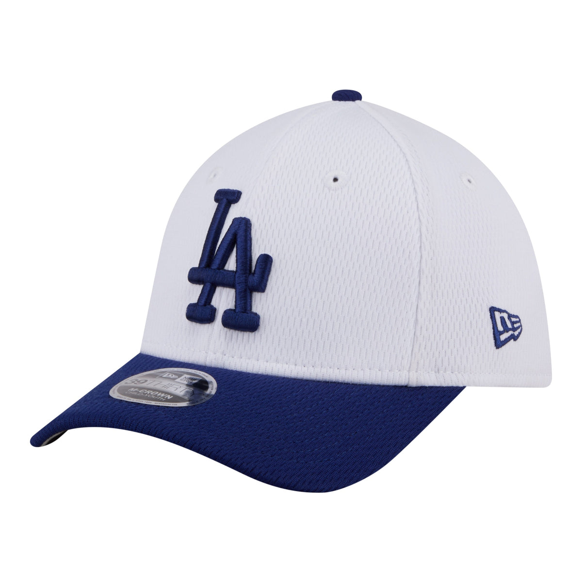 Youth Los Angeles Dodgers  New Era White/Royal Baseball 39THIRTY M-Crown Flex Hat