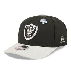 Men's Las Vegas Raiders  New Era Black/Silver 2026 NFL Draft 9SEVENTY Adjustable Hat