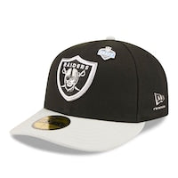 Men's Las Vegas Raiders  New Era Black/Silver 2026 NFL Draft Pre-Curved 59FIFTY Fitted Hat