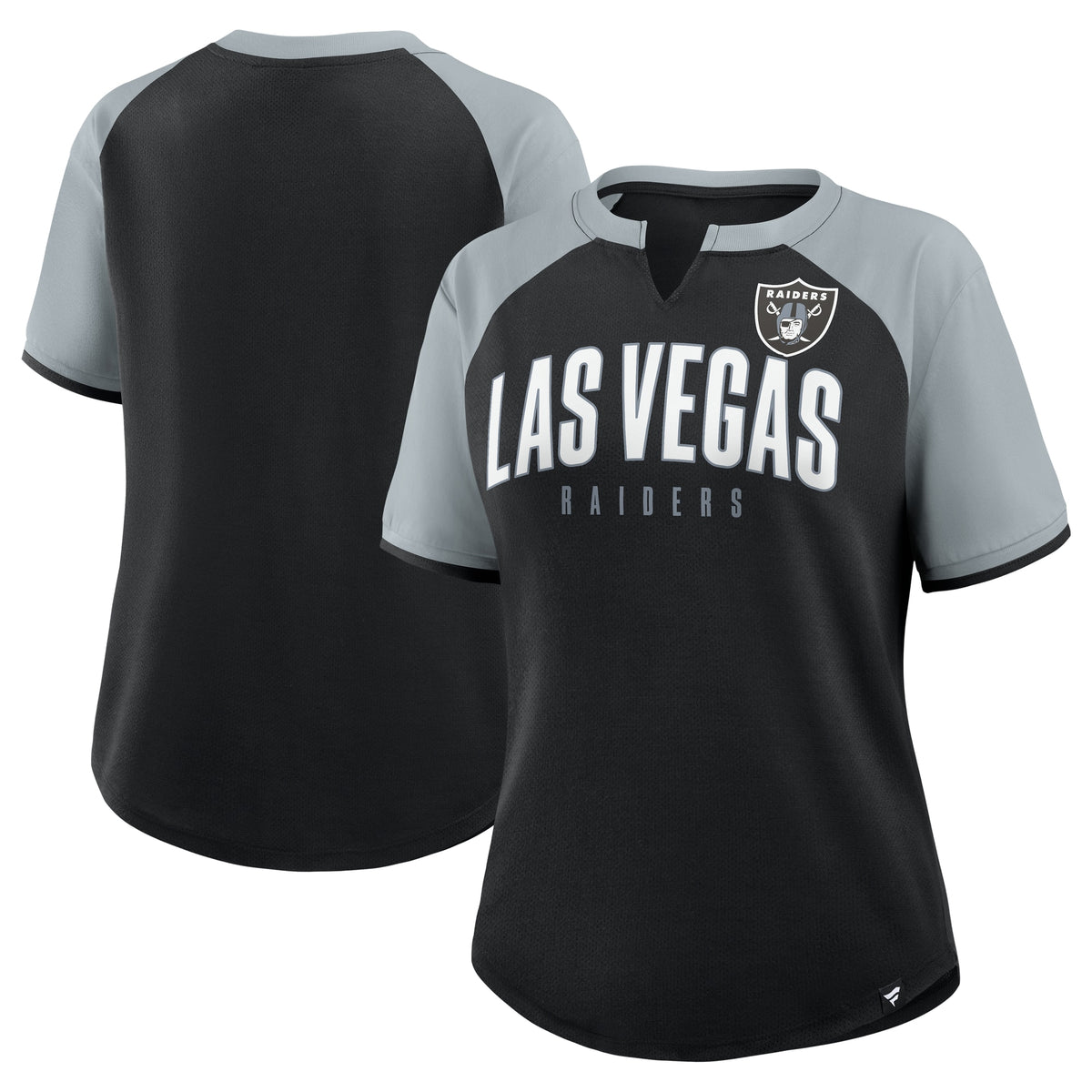 Women's Las Vegas Raiders Fanatics Black/Silver Height Advantage T-Shirt