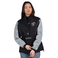 Women's Las Vegas Raiders Starter Black/Silver Thursday Night Gridiron Half-Zip Jacket