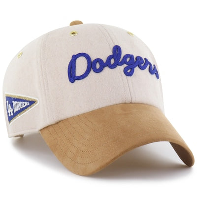 Men's Los Angeles Dodgers  '47 x Stoney Clover Lane Natural/Tan Script Charm Clean Up Adjustable Hat