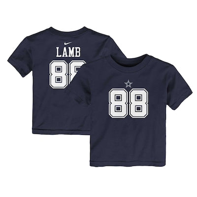 Toddler Dallas Cowboys CeeDee Lamb Nike Navy Player Name & Number T-Shirt