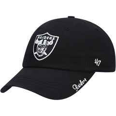 Women's Las Vegas Raiders '47 Black Miata Clean Up Primary Adjustable Hat