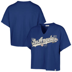 Women's Los Angeles Dodgers '47 x Stoney Clover Lane Royal Oversized Notch Neck T-Shirt