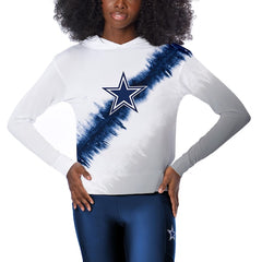 Women's Dallas Cowboys  Certo White Rundown Lightweight Pullover Hoodie