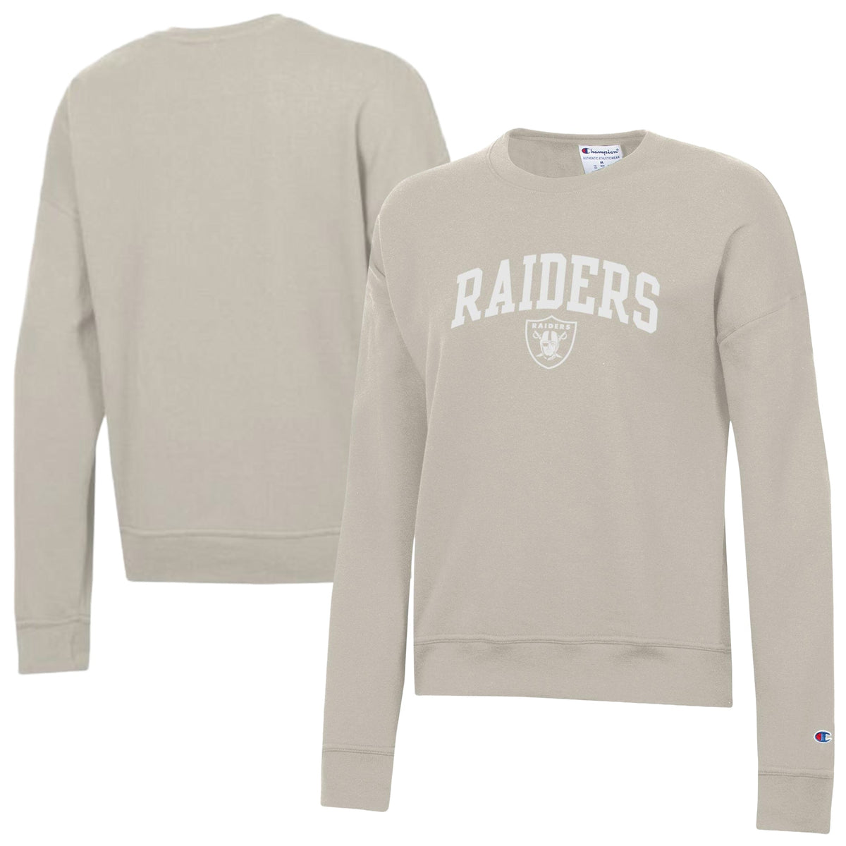 Women's Las Vegas Raiders  Champion Light Brown Powerblend Cocoa Butter Fleece Sweatshirt