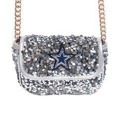 Women's Dallas Cowboys  Cuce Silver Sequin Crossbody Bag