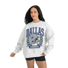 Women's Dallas Cowboys Gameday Couture Gray Heritage Premium Fleece Pullover Sweatshirt