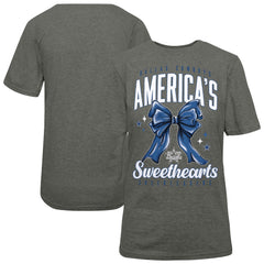Women's Dallas Cowboys Cheerleaders Gray Sweetheart Bow T-Shirt
