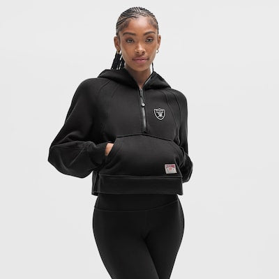 Women's Las Vegas Raiders  lululemon Black Scuba Oversized Half-Zip Hoodie