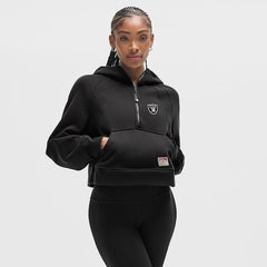 Women's Las Vegas Raiders  lululemon Black Scuba Oversized Half-Zip Hoodie