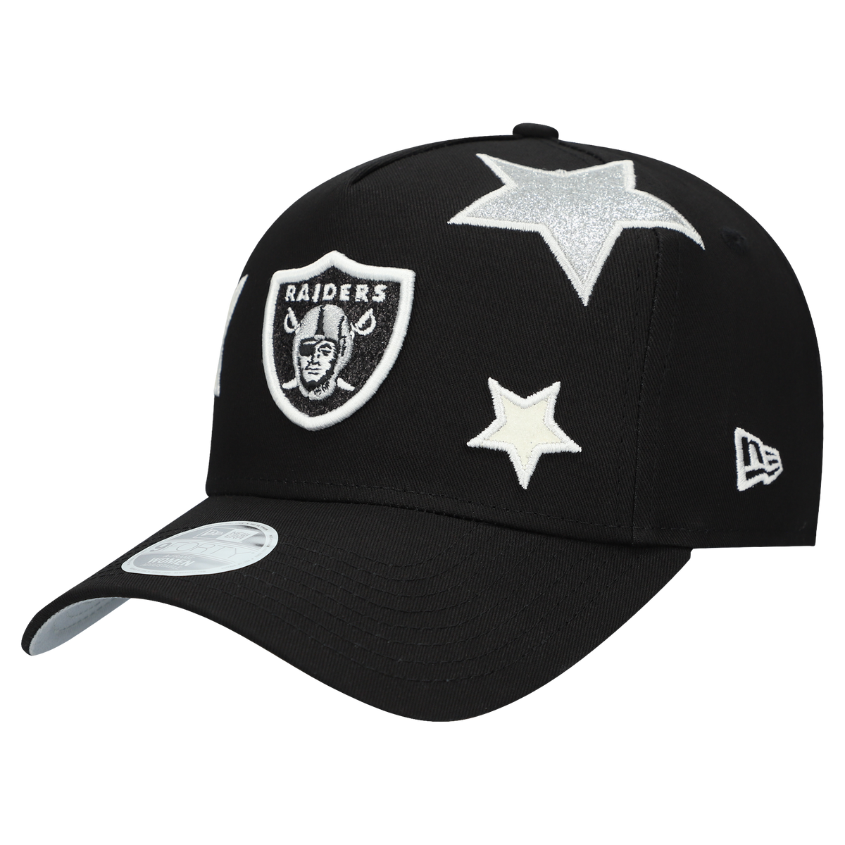 Women's Las Vegas Raiders  New Era Black  Stardom A-Frame 9FORTY Adjustable Hat