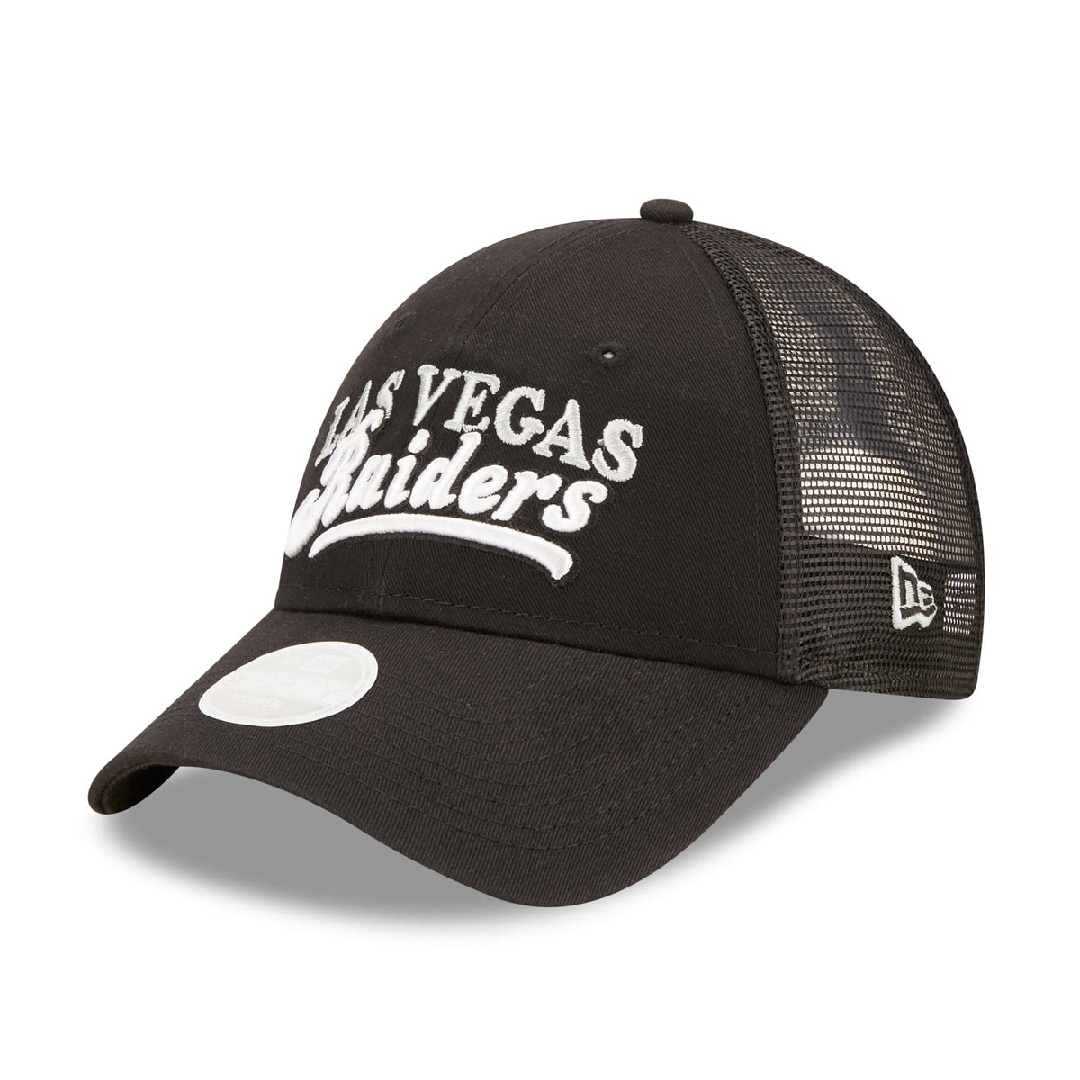 Women's Las Vegas Raiders  New Era  Black Team Trucker 9FORTY Snapback Hat