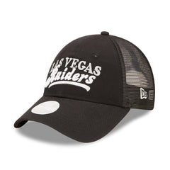 Women's Las Vegas Raiders  New Era  Black Team Trucker 9FORTY Snapback Hat