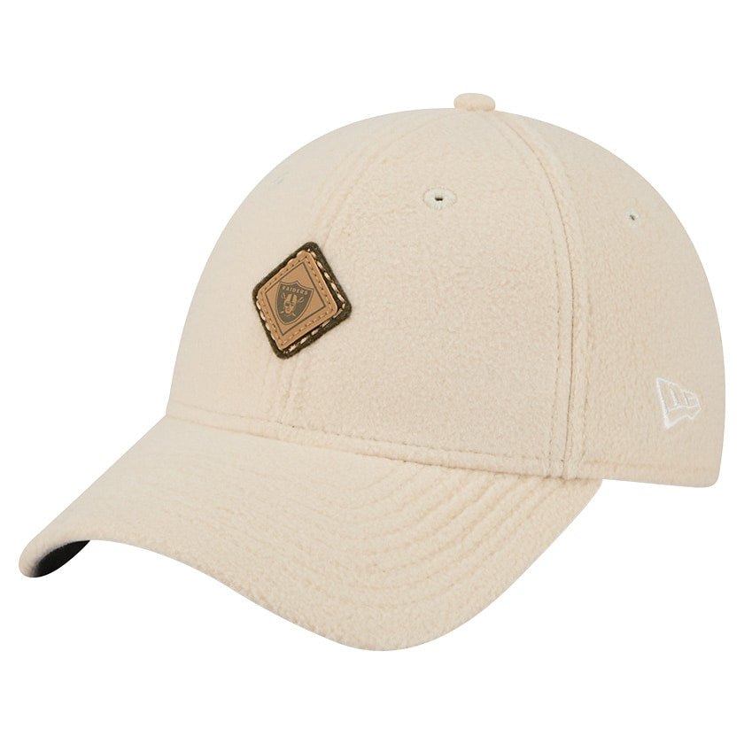 Women's Las Vegas Raiders New Era Cream Comfy 9FORTY Adjustable Hat