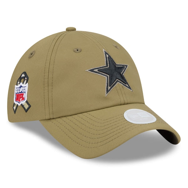 Women's Dallas Cowboys  New Era Green 2025 Salute to Service Pony Tail Adjustable Hat
