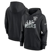 Women's Las Vegas Raiders Nike Black Wordmark Club Fleece Pullover Hoodie