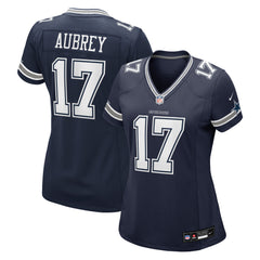 Women's Dallas Cowboys Brandon Aubrey Nike Navy Team Game Jersey