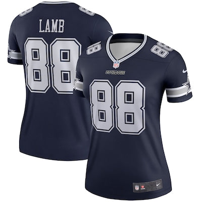 Women's Dallas Cowboys CeeDee Lamb Nike  Navy Legend Player Performance Top