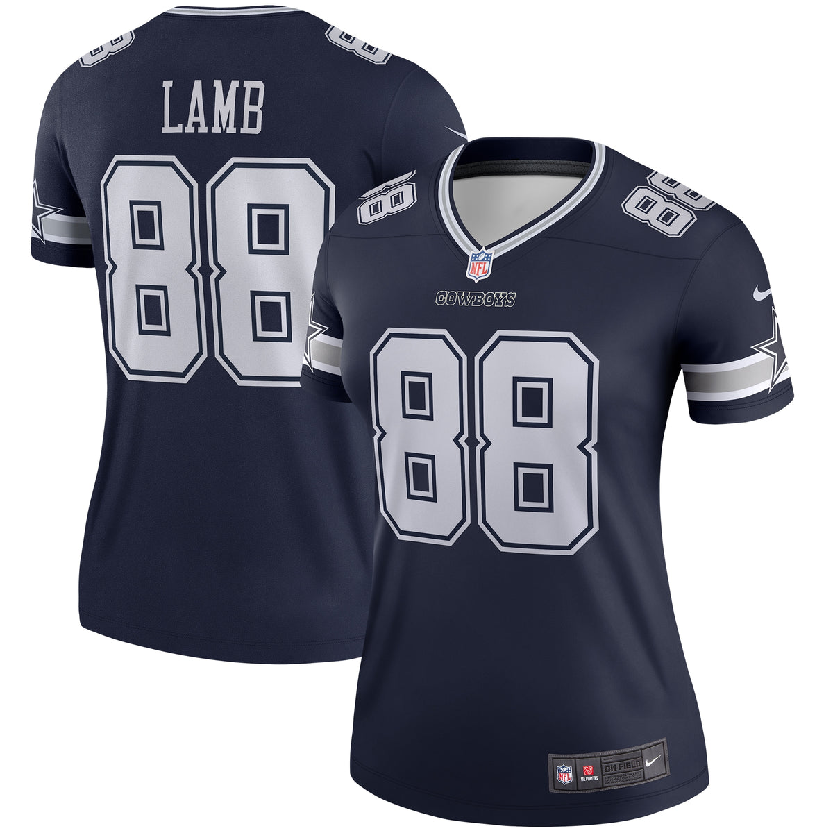 Women's Dallas Cowboys CeeDee Lamb Nike  Navy Legend Player Performance Top