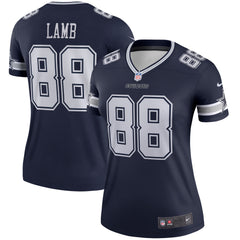 Women's Dallas Cowboys CeeDee Lamb Nike  Navy Legend Player Performance Top
