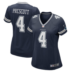 Women's Dallas Cowboys Dak Prescott Nike Navy Game Team Jersey