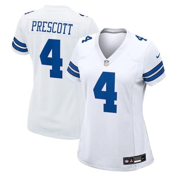 Women's Dallas Cowboys Dak Prescott Nike White Team Game Jersey