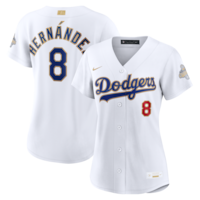 Women's Los Angeles Dodgers Enrique Hernández Nike White 2026 Gold Collection Stadium Jersey