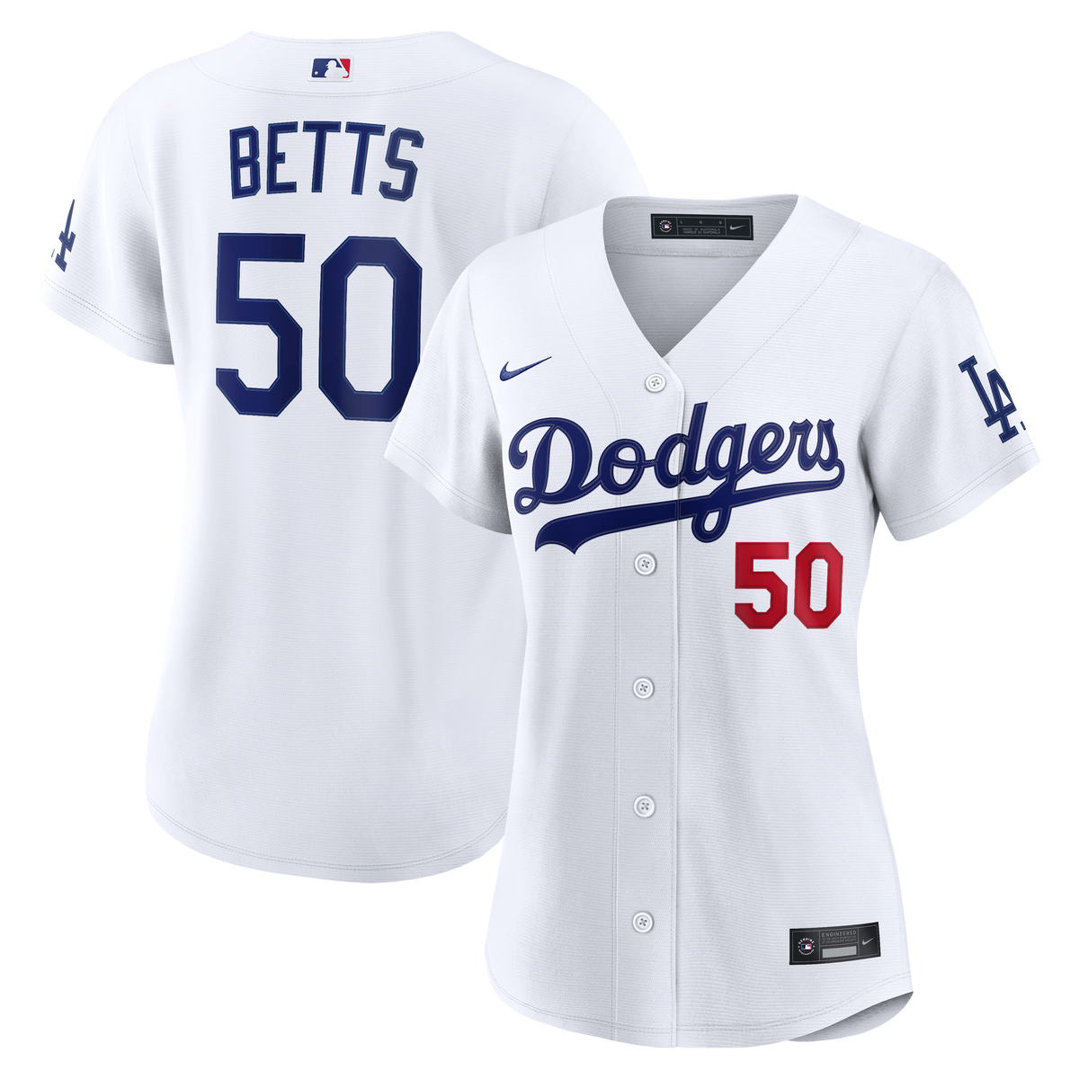 Women's  Los Angeles Dodgers Mookie Betts Nike White Home Stadium Jersey