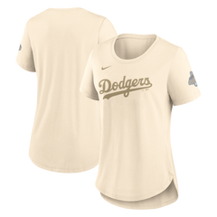 Women's Los Angeles Dodgers  Nike Natural 2026 Gold Collection Tri-Blend Wordmark T-Shirt