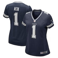 Women's Dallas Cowboys Number 1 Mom Nike Navy Game Jersey