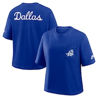 Women's Dallas Cowboys Nike Royal Rewind Pocket Boxy T-Shirt