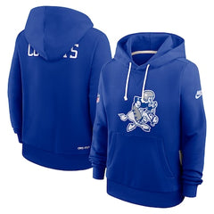 Women's Dallas Cowboys Nike Royal Throwback Sideline Standard Issue Dri-FIT Hoodie