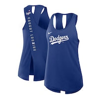 Women's Los Angeles Dodgers Nike Royal Open-Back Crisscross Dri-FIT Tank Top