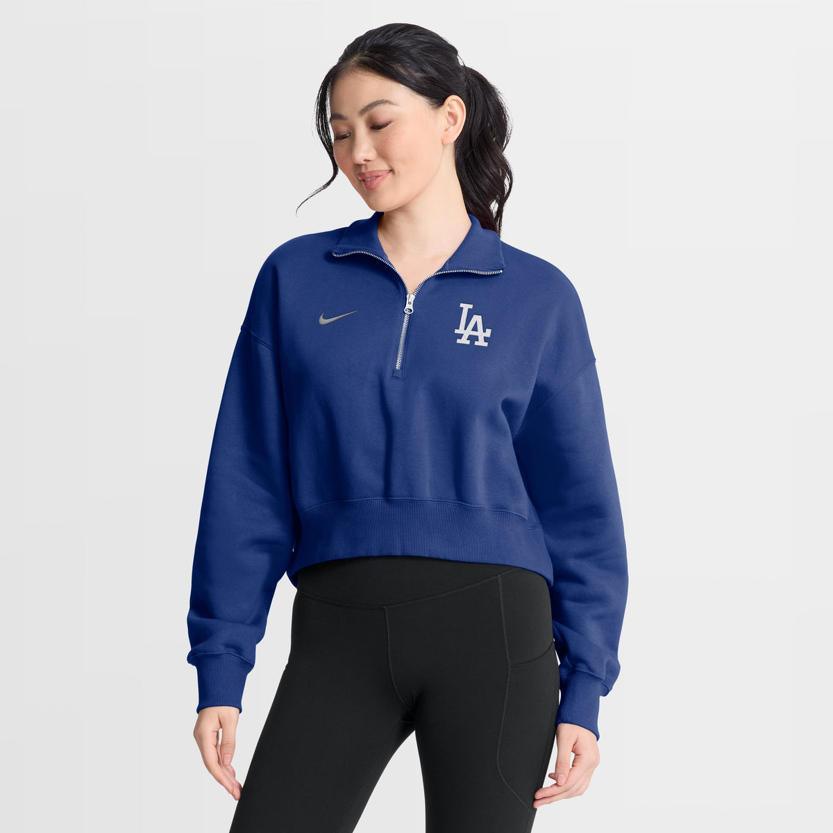 Women's Los Angeles Dodgers Nike Royal Primetime Phoenix Fleece Half-Zip Sweatshirt