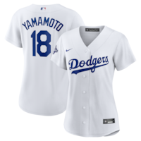 Women's Los Angeles Dodgers Yoshinobu Yamamoto Nike White 2025 World Series Champions Home Replica Jersey