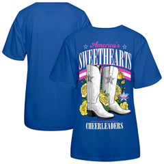 Women's Dallas Cowboys Cheerleaders Royal Sweetheart Boots T-Shirt