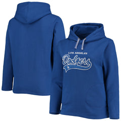 Women's Los Angeles Dodgers Soft as a Grape Royal Plus Size Side Split Pullover Hoodie