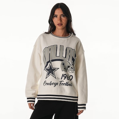 Women's Dallas Cowboys The Wild Collective Cream Oversized Vintage French Terry Sweatshirt
