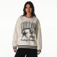 Women's Dallas Cowboys The Wild Collective Cream Oversized Vintage French Terry Sweatshirt