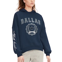 Women's Dallas Cowboys Tommy Hilfiger Navy Becca Dropped Shoulders Pullover Hoodie
