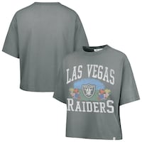 Women's Las Vegas Raiders  '47 Gray Florentina Montauk Cropped T-Shirt