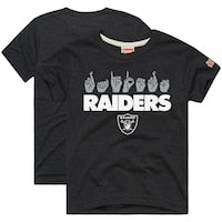 Youth Las Vegas Raiders Homage Charcoal Love Sign x ASL 2.0 Tri-Blend T-Shirt