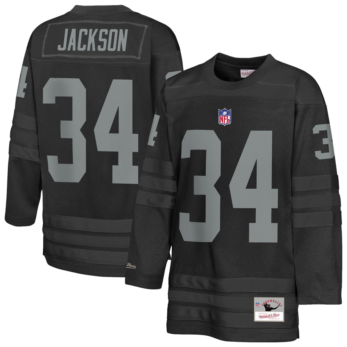 Youth Las Vegas Raiders Bo Jackson Mitchell & Ness Black Hockey Fashion Jersey
