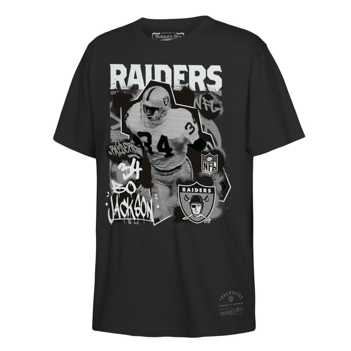 Youth Las Vegas Raiders Bo Jackson Mitchell & Ness Black Star Player T-Shirt