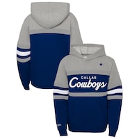 Youth Dallas Cowboys  Mitchell & Ness Navy Throwback Head Coach Pullover Hoodie